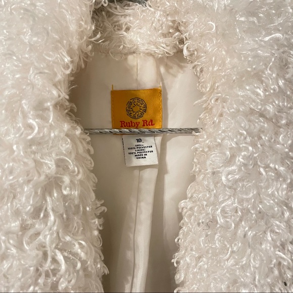 Ruby Rd. Teddy Jacket, White/Ivory - Picture 3 of 7